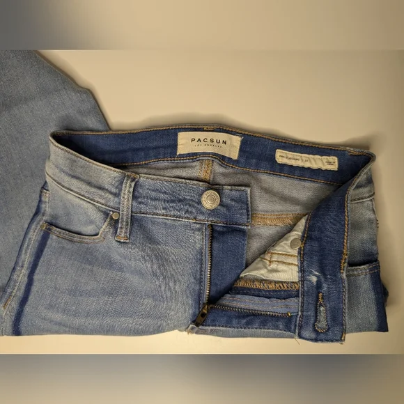 Pac Sun Womens Ankle Jegging Size 23 - 2 Blue Stripes down the side - Picture 5 of 11